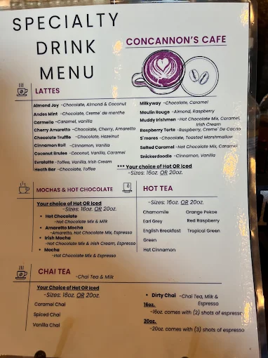 Concannon's Bakery Cafe Menu