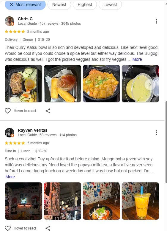 Customer reviews of Domo Cafe