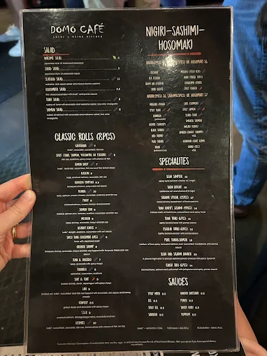 Domo Cafe Menu