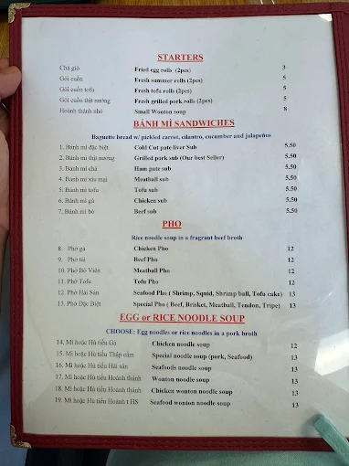 Saigon Deli Menu